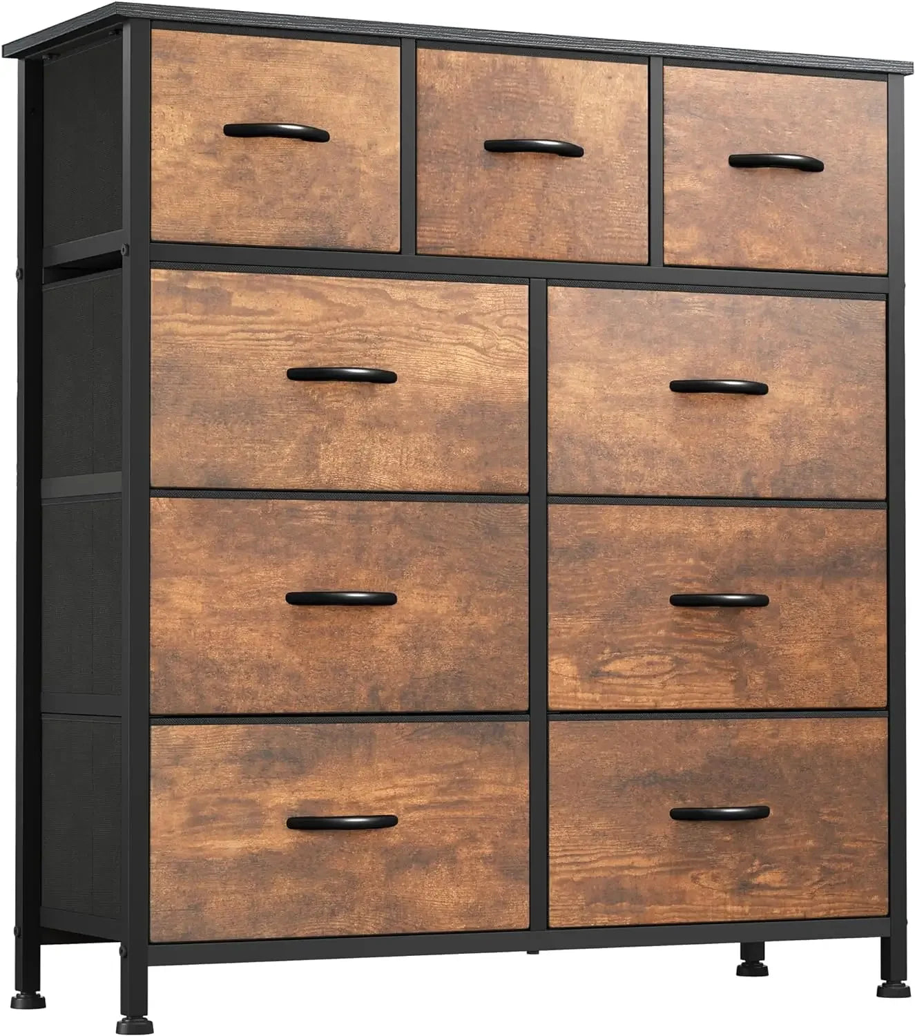 9 Drawer Bedroom Dresser, fabric storage tower