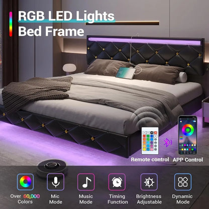 Water Bed Frame King, Led Lights