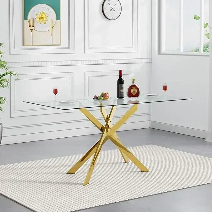 Glass Dining Table for 4 with