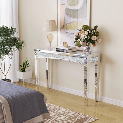 47.2" Mirrored Crystal Inlay Table, Entryway