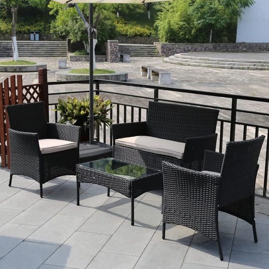 Wicker Patio Furniture Set, Seat Cushions,