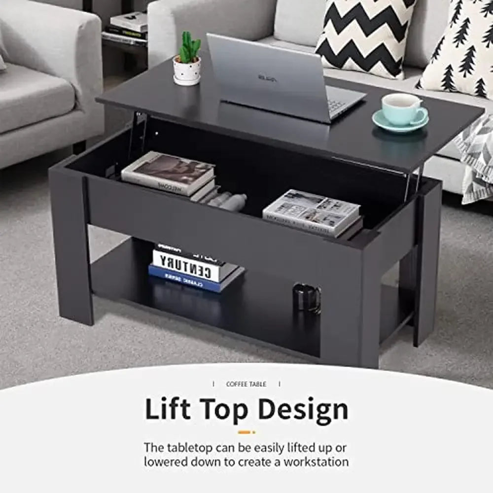 Modern Lift Top Coffee Table Hidden Compartment