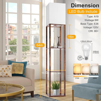 Standing Shelf Light, 3 CCT LED Bulbs