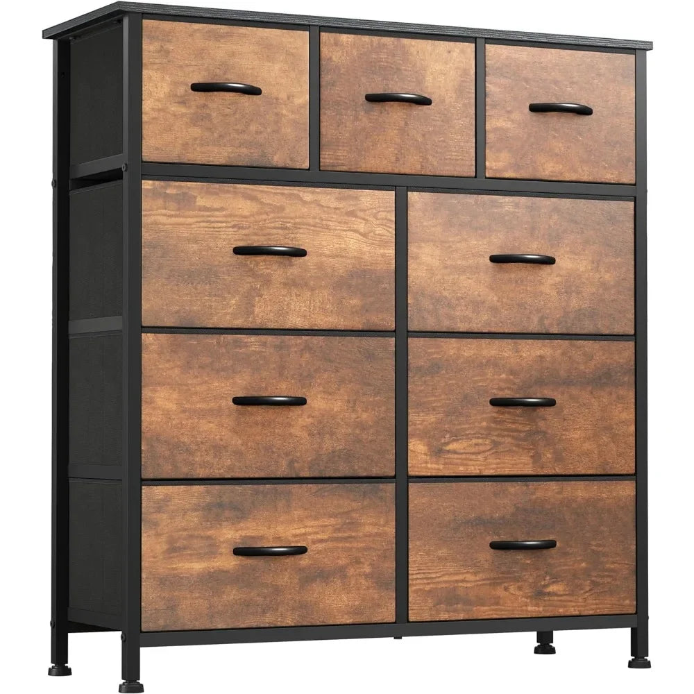 9 Drawer Bedroom Dresser, fabric storage tower