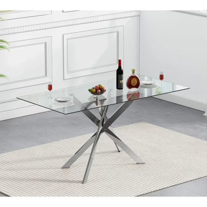 Glass Dining Table for 4 with