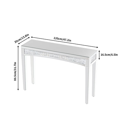 47.2" Mirrored Crystal Inlay Table, Entryway