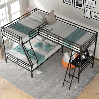 Metal Corner Bunk Bed, Loft