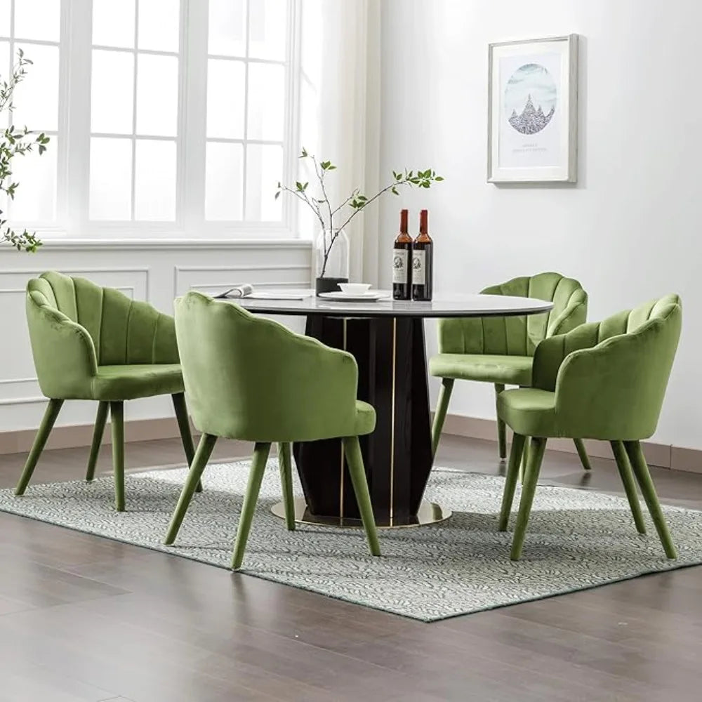 Set Of 4 Modern Velvet Dining Chairs