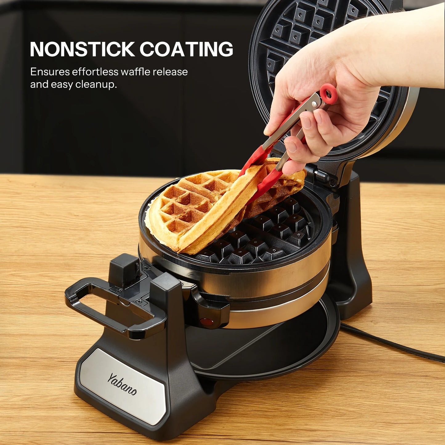 Belgian Waffle Maker, Classic Rotating Waffle Iron