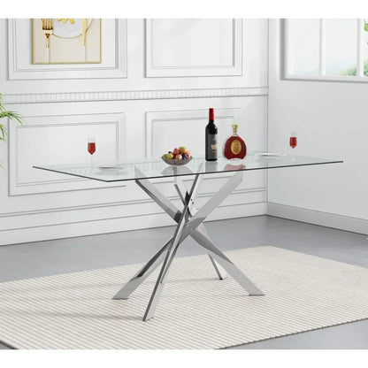 Glass Dining Table for 4 with