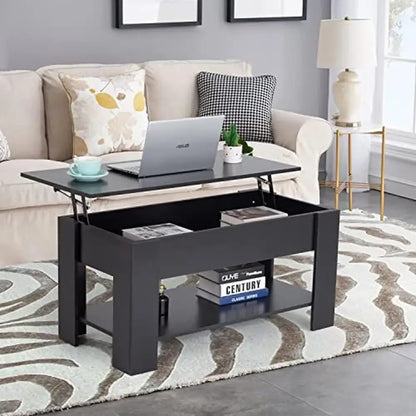 Modern Lift Top Coffee Table Hidden Compartment