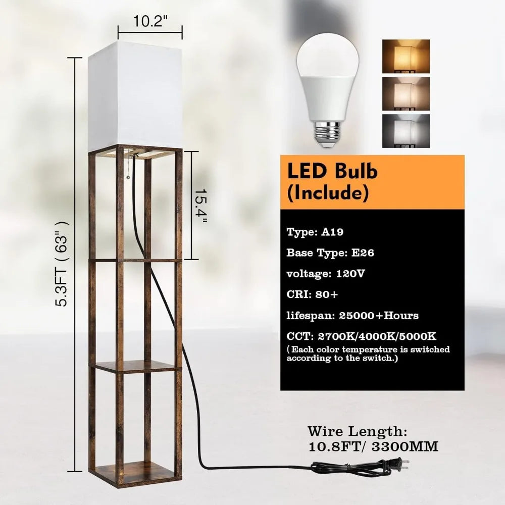 Standing Shelf Light, 3 CCT LED Bulbs