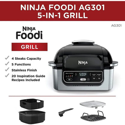 Ninja AG301 Food 5-in-1 Indoor Electric Grill,