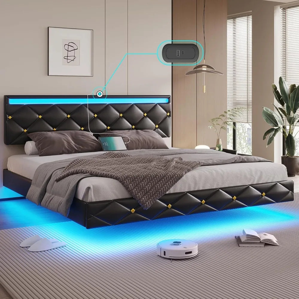 Water Bed Frame King, Led Lights