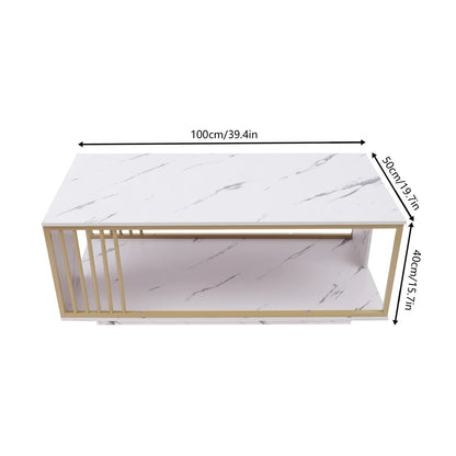 Modern White Coffee Table High Gloss Marble