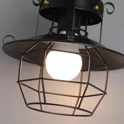 Iron Pendant Light Led Chandelier Cage, Ceiling Lamp