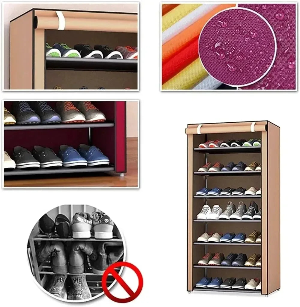 Multilayer Shoe Rack Space Saving Dustproof Shelf