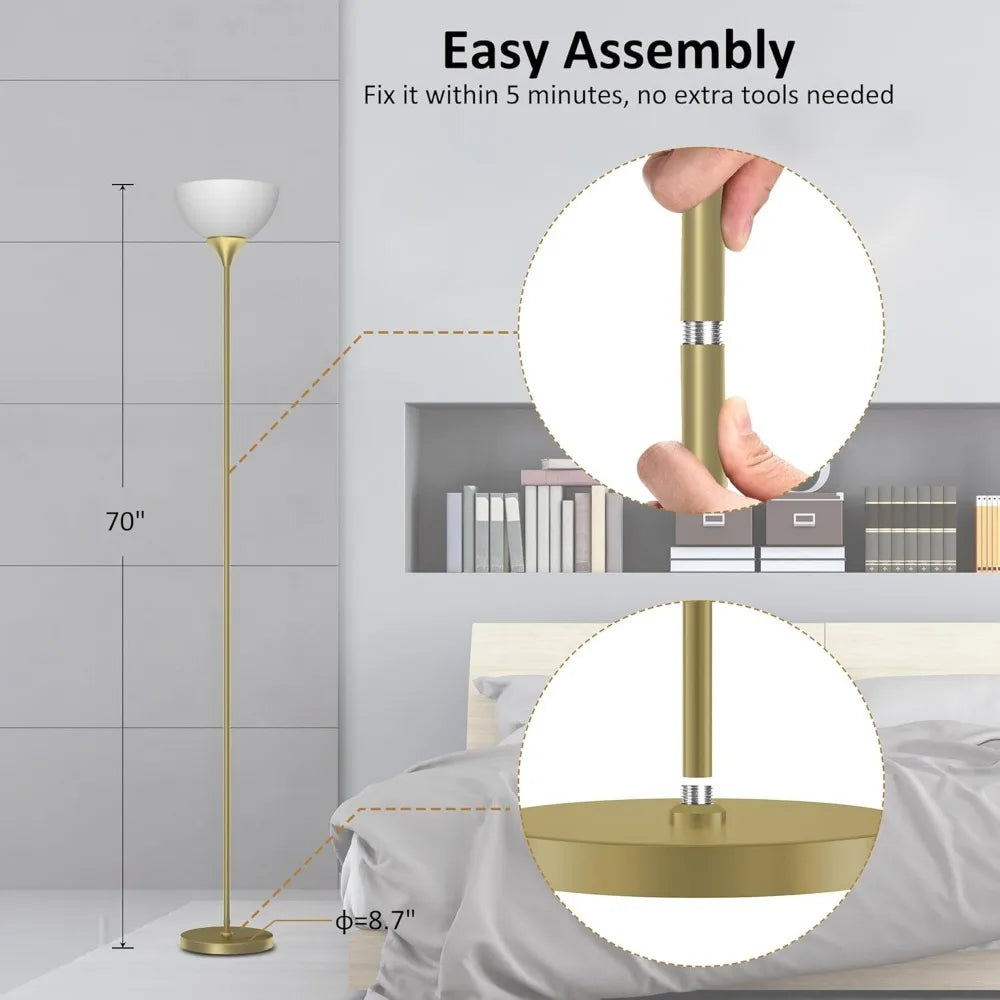 Floor Lamp, Colorless Mild Brightness Remote Control