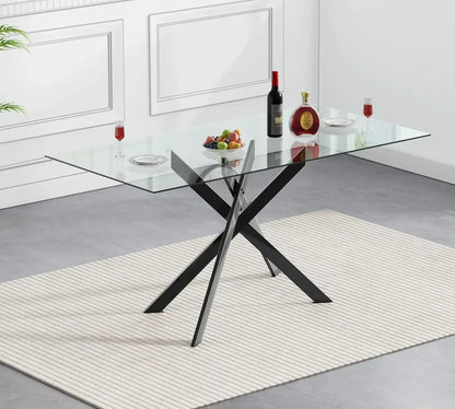 Glass Dining Table for 4 with