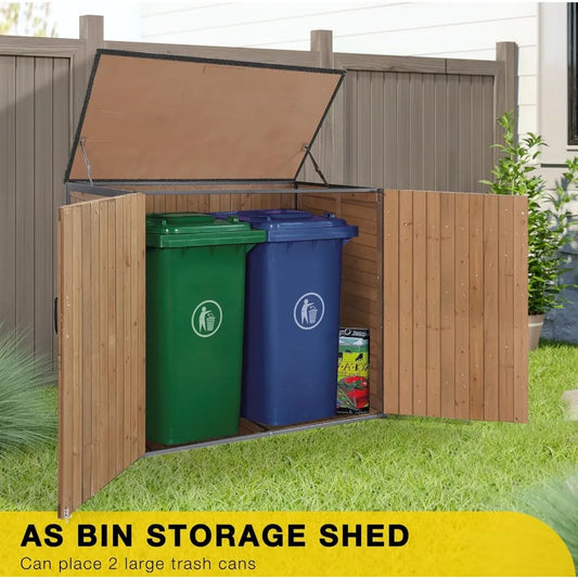 Horizontal Storage Cabinet Trash Cans, Yard Tools 4.2 ft. x 2.3 ft.