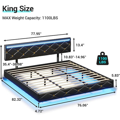 Water Bed Frame King, Led Lights