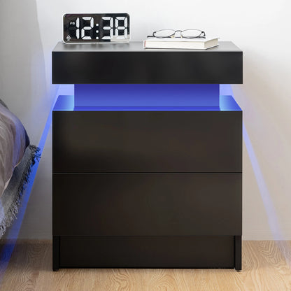 Nightstand RGB LED Light, Bedside Table Cabinet