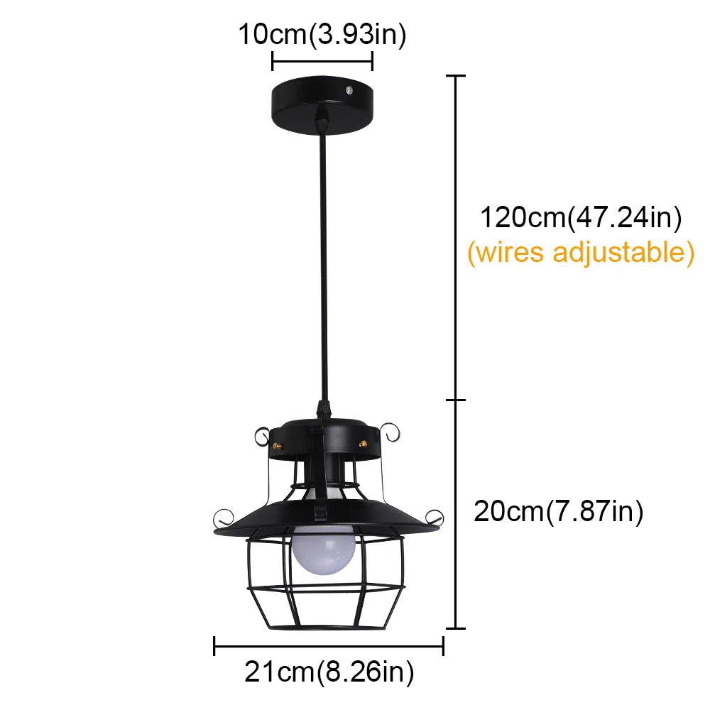 Iron Pendant Light Led Chandelier Cage, Ceiling Lamp