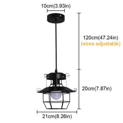 Iron Pendant Light Led Chandelier Cage, Ceiling Lamp