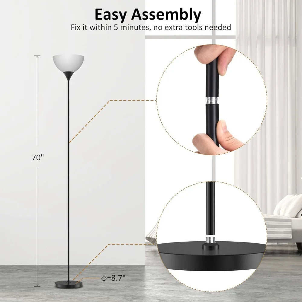 Floor Lamp, Colorless Mild Brightness Remote Control