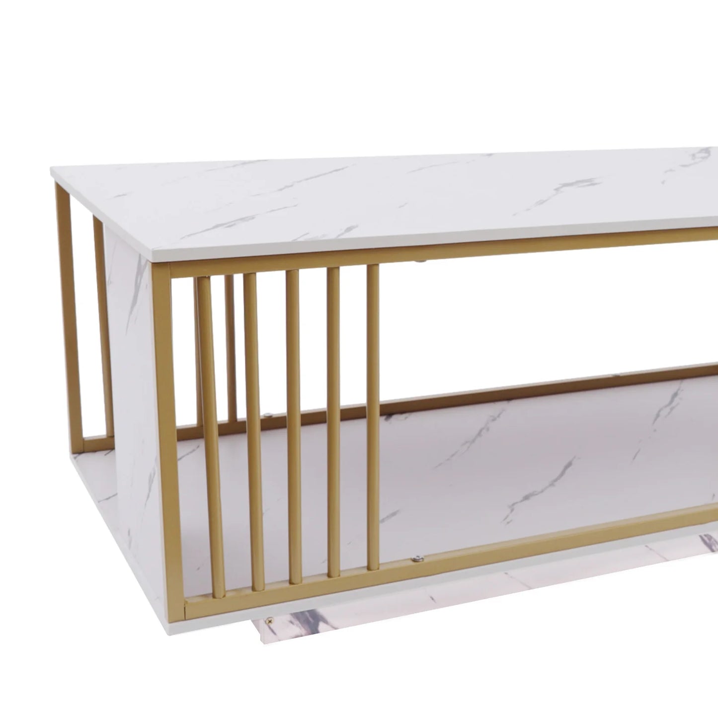 Modern White Coffee Table High Gloss Marble